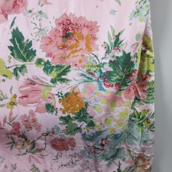 Petal + Pup Anabelle Halter Midi Dress M Pink Floral Satin Wedding Guest 312 - Picture 10 of 14